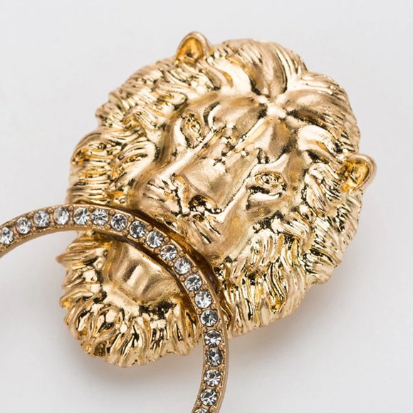 Mishka Gold Lion Earrings - Picture 2 of 5